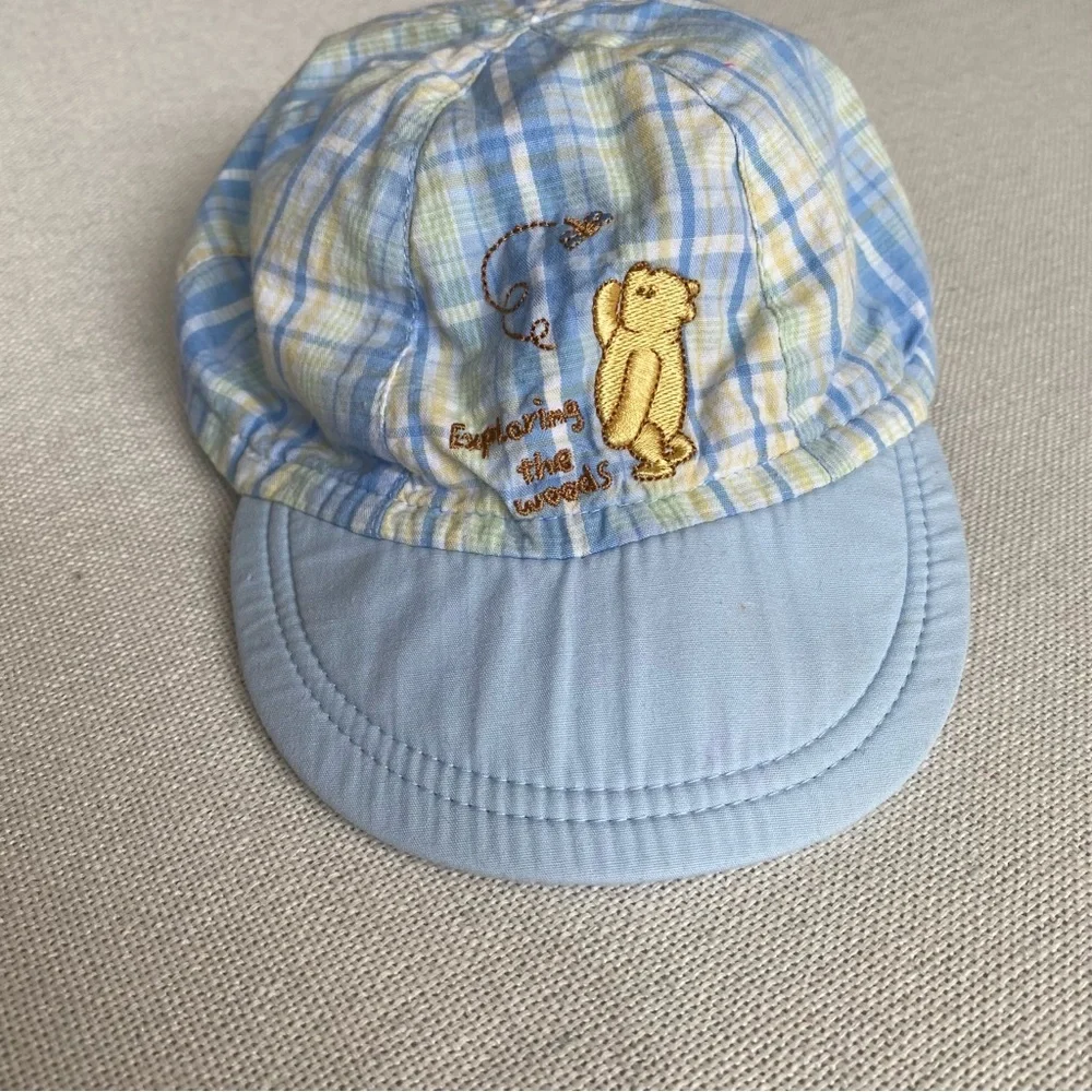 Y2K Disney Classic Winnie the Pooh Plaid Cotton Baseball Cap OS Infant Toddler